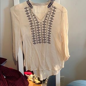 Cream embroidered blouse